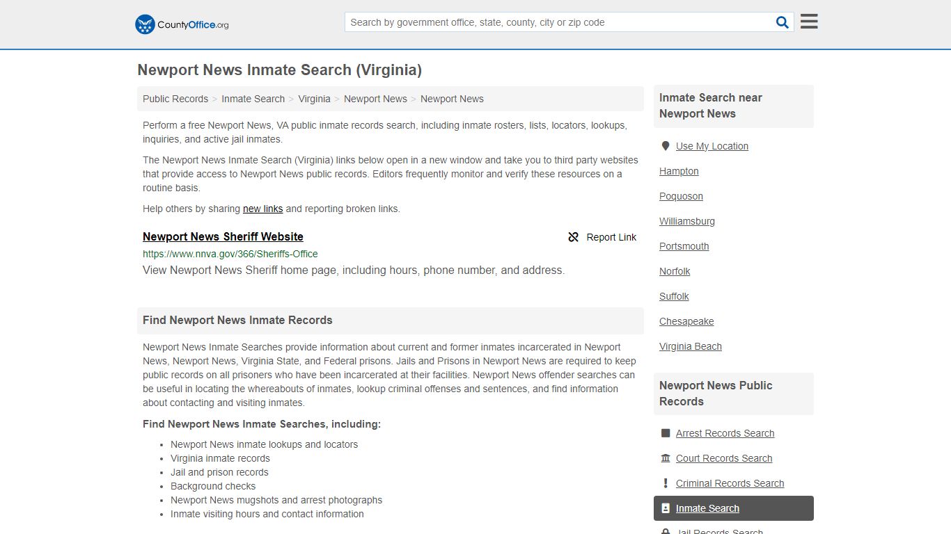 Inmate Search - Newport News, VA (Inmate Rosters & Locators)